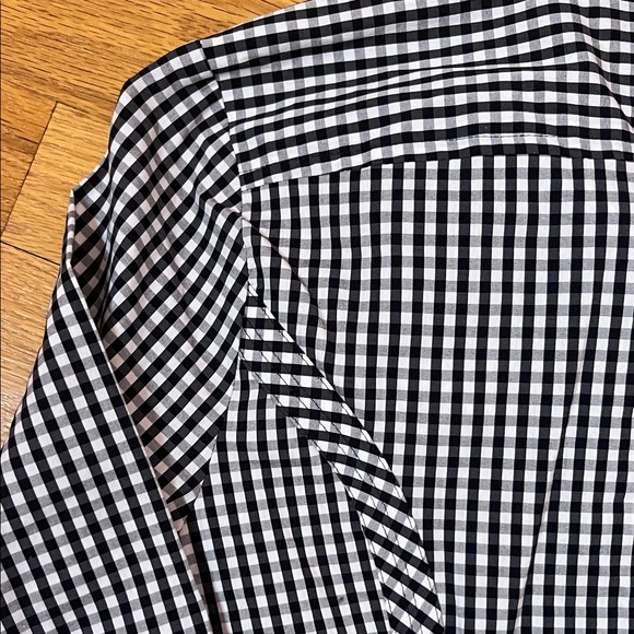 NWT! Express Women’s Black White Gingham Check Tailored Feminine Cut Classic - Picture 9 of 11